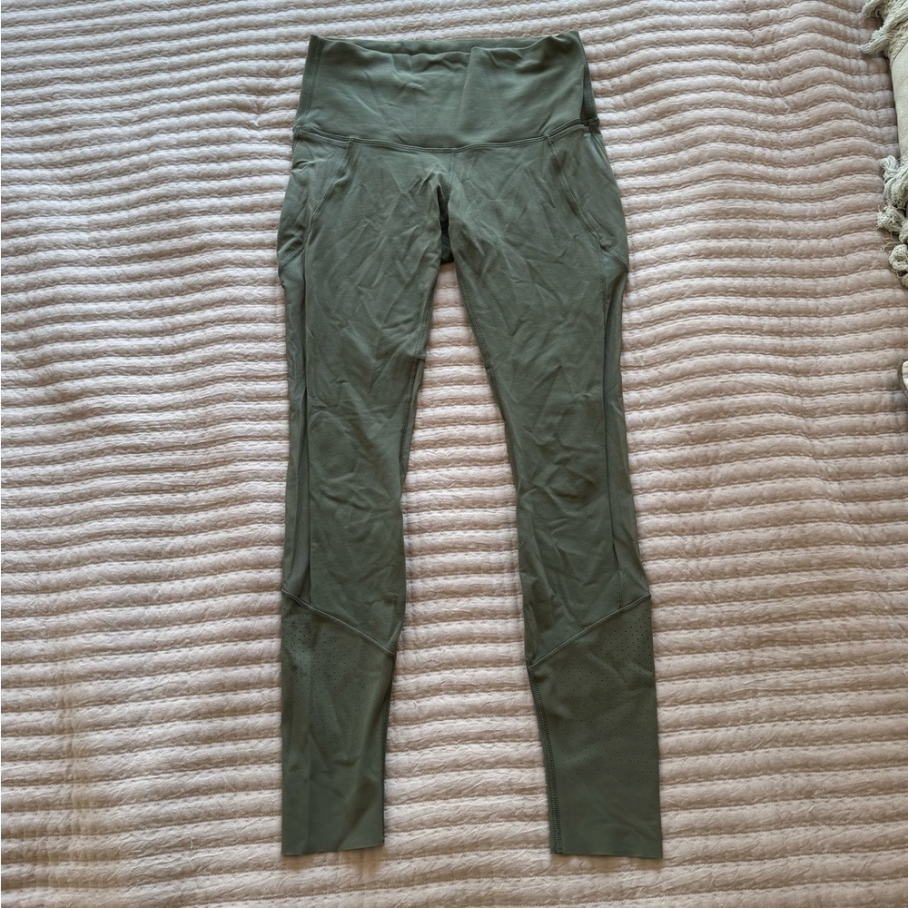Lululemon Army Green mesh leggings